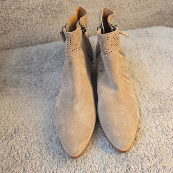 Johnston & Murphy Womens‎ Suede Perforated Ankle Boots Double Zip Booties 9M NEW - Picture 4 of 8